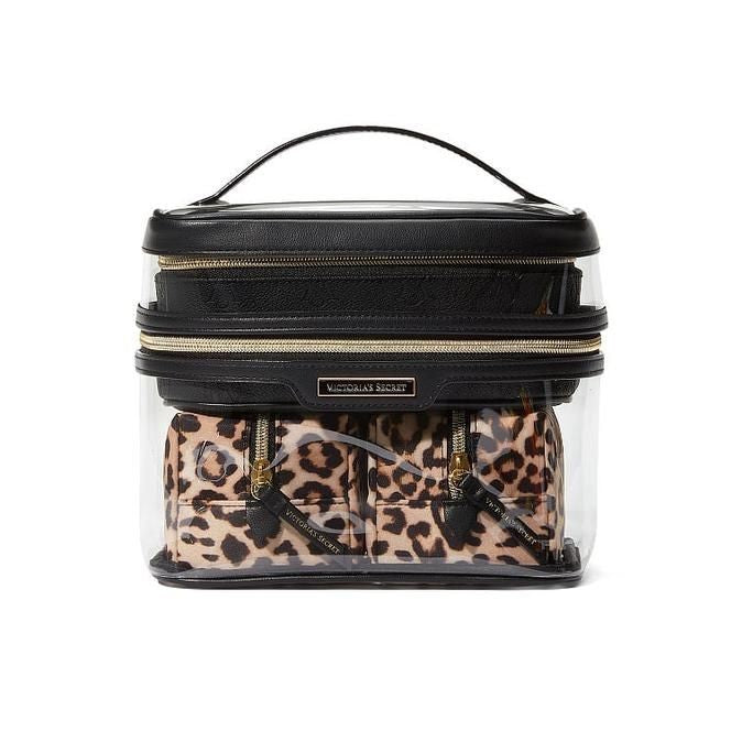 VICTORIA'S SECRET - Luxe Leopard Brown 4 in 1 Makeup Bag