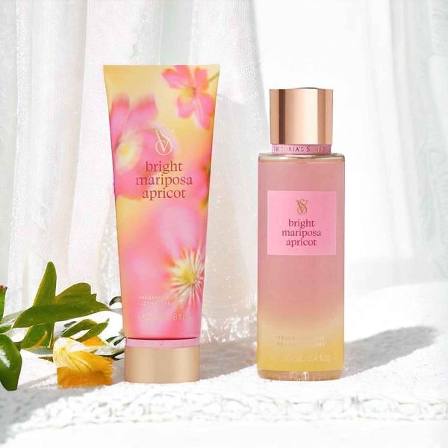 VICTORIA'S SECRET - Duo Bright Mariposa Apricot Fragrance Mist and Lotion